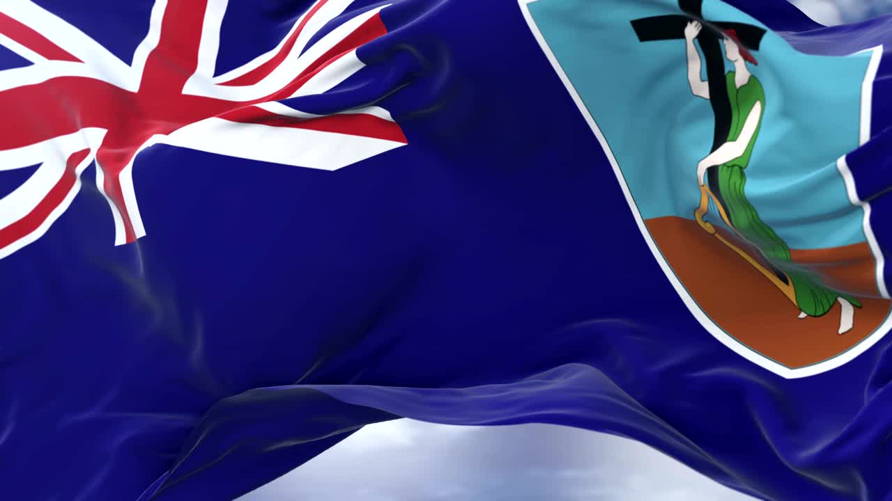 몬테세라트 발은 파란 하늘에서 느리게 바람에 흔들리고, 루프