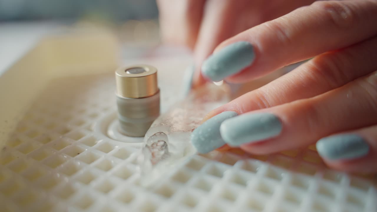 Woman working on gemstone cutting