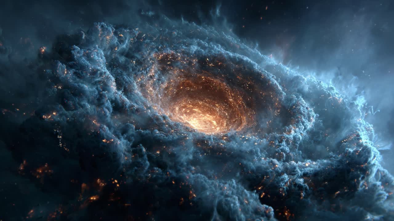 A Stunning Cosmic Spiral Illuminated by Stars: Exploring the Depths and Beauty of a Majestic Galaxy in the Heart of the Universe