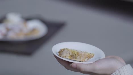 traditional italian breakfast with cup of coffee espresso and tasty pastry close up