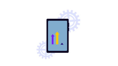 infografía de crecimiento empresarial con teléfono inteligente
