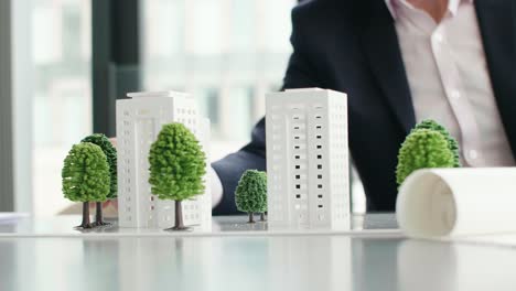 Close-up-of-architectural-model-on-the-office-table