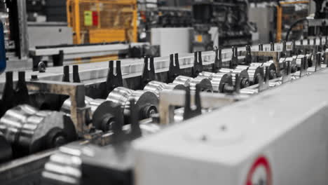 a conveyor belt in the factory for the production of sophisticated technological goods