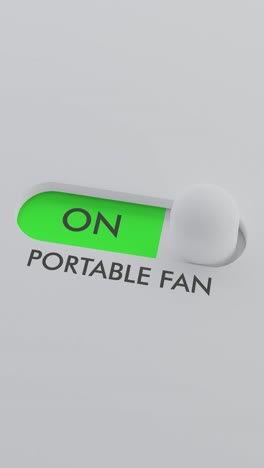 switching on the portable fan switch vertical video