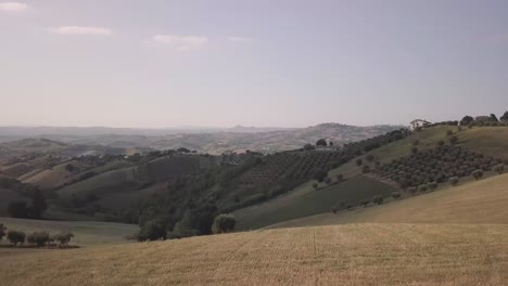 drone 4k take off from hay bales after the harvest
