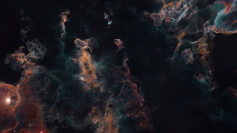 hermosa nebulosa gaseosa marrón y verde en lo profundo