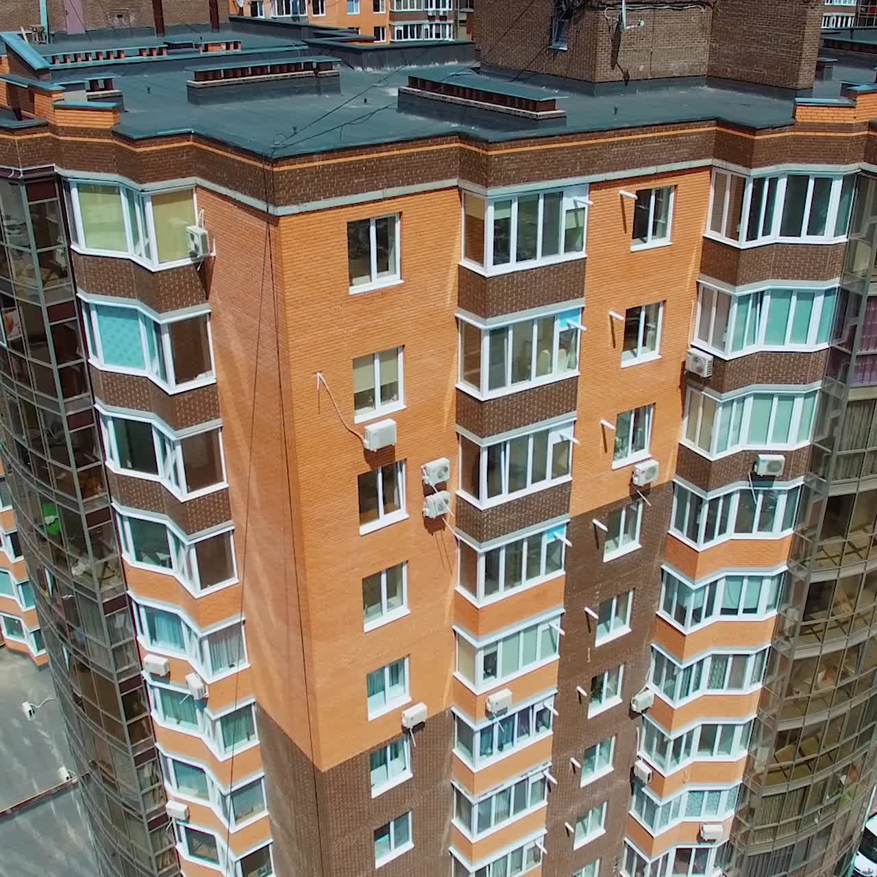 New residential complex in the downtown. Modern high-rise buildings of the cityscape. Luxury multi-storey buildings in new district.