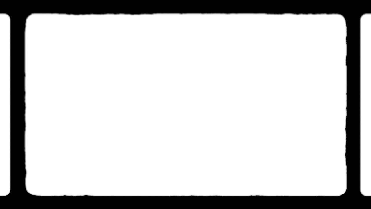 Blank White Screen with Black Film Frame Borders