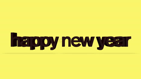 Rolling-Happy-New-Year-text-on-yellow-gradient