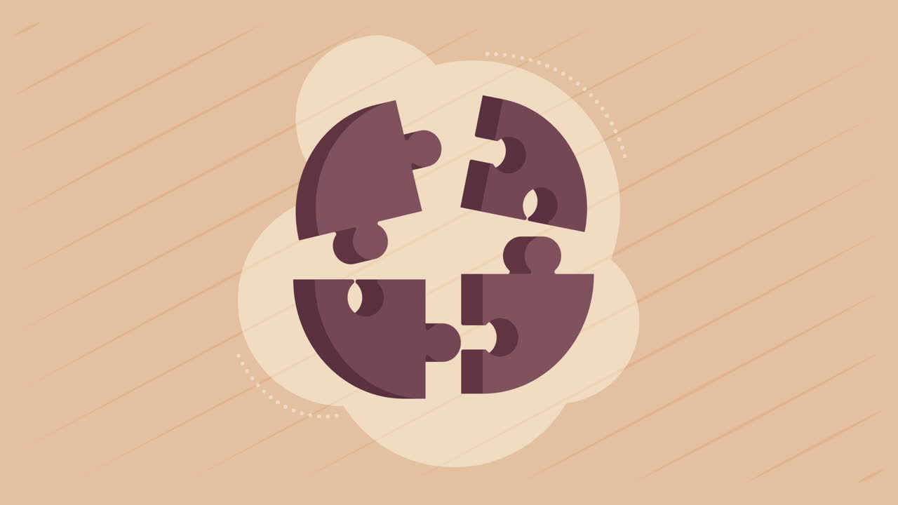 piezas de juego de rompecabezas solución animación