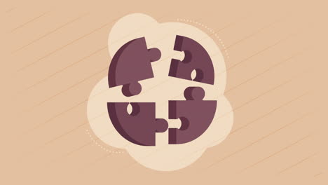 piezas de juego de rompecabezas solución animación