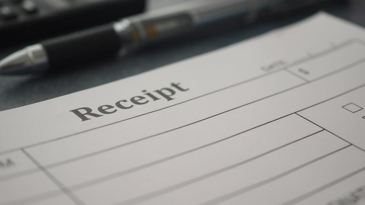 Receipt and pen