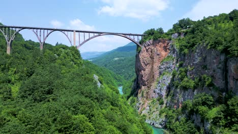 Deepest-Canyon-in-Europe,-Amazing-Tara-Bridge-Panorama,-Montenegro