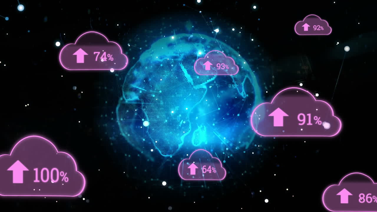 sube nubes de progreso y globo