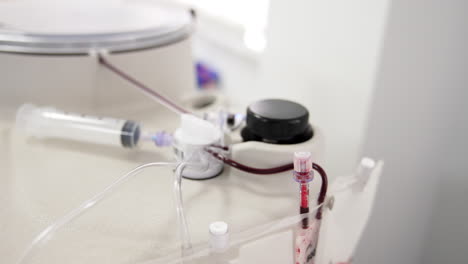 equipment for plasma extraction working in the hospital. preparation of prp concentrate.