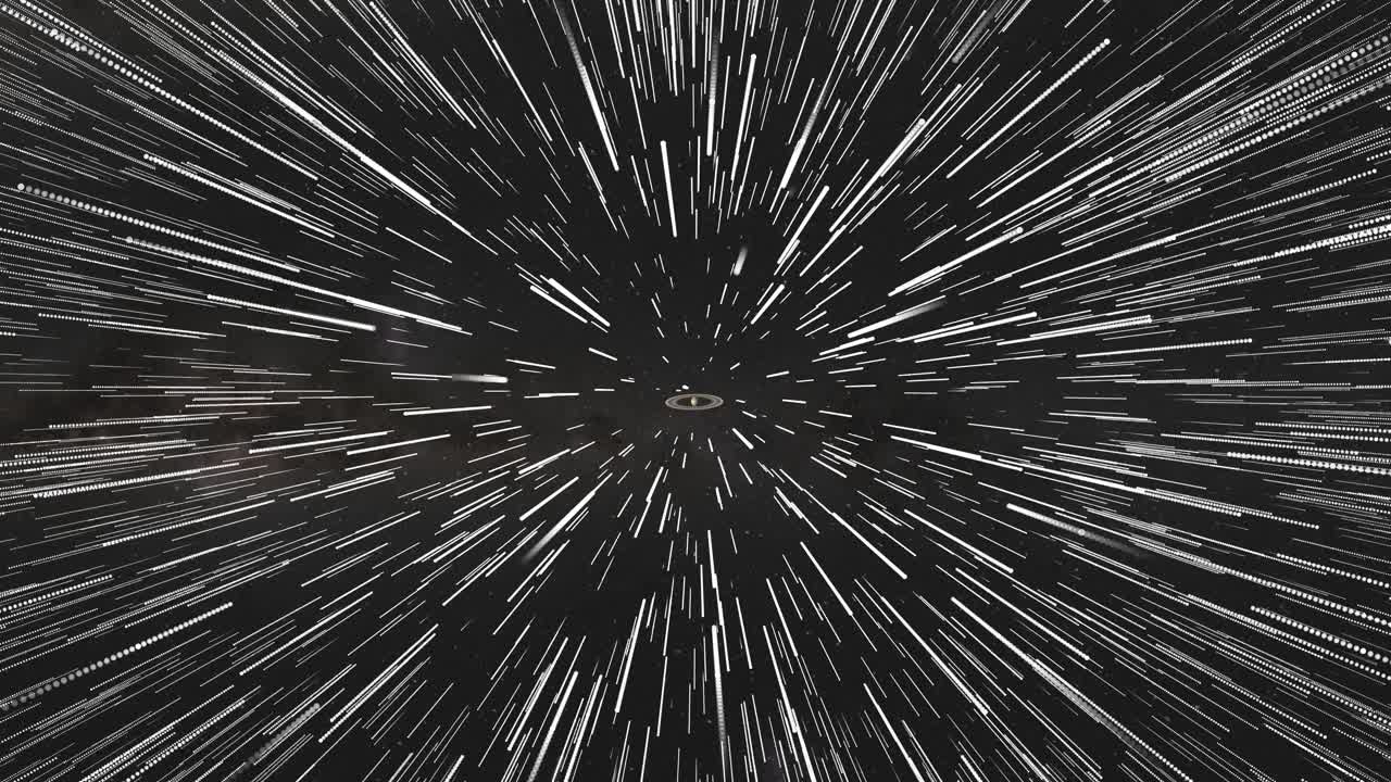 un viaje espacial simulado de júpiter a saturno.