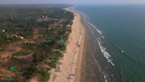 goa arambol beach empty in pandemic covid 19 india drone shot