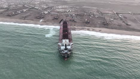 beached vessel at gadani breaking yard, pakistan