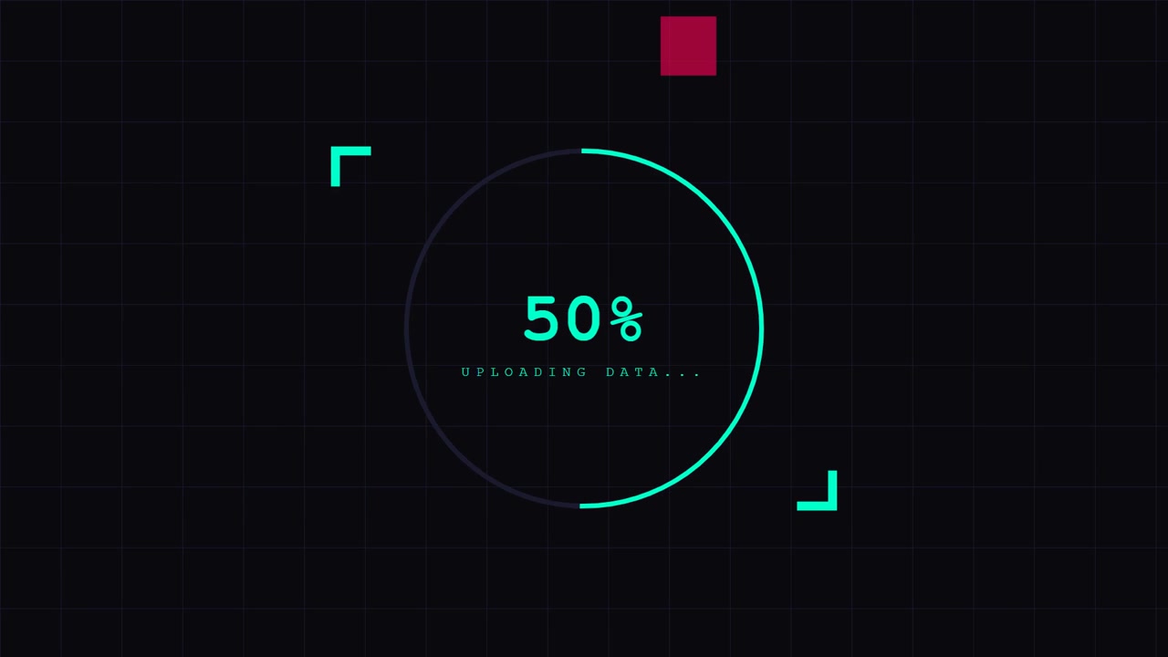 Digital Progress Bar Loading Interface with Percentage Counter