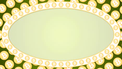 bitcoin cryptocurrency green background ellipse border frame banner