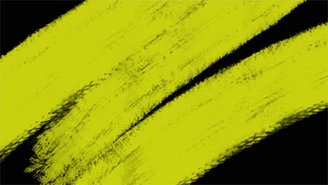 Splashing-yellow-striped-paint-brushes-on-black-gradient