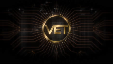 futuristic digital background highlighting advanced cryptocurrency and encryption technology, featuring blockchain networks and secure cryptographic systems : vchain, vet