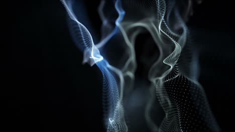 futuristic animation with particle wave object in slow motion, 4096x2304 loop 4k