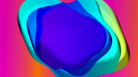 abstract colorful background with multiple layers of wave surface with different gradients. copy space. childrens background. seamless loop 3d render