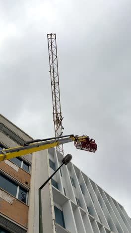 construction work with crane