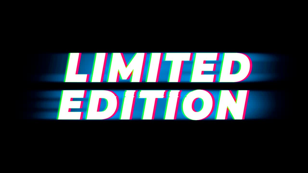 리미티드 에디션 텍스트 빈티지 글리치 효과 프로모션