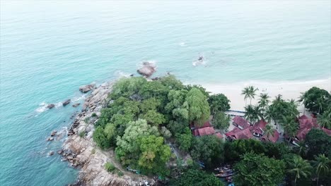 tropical beach resort aerial view