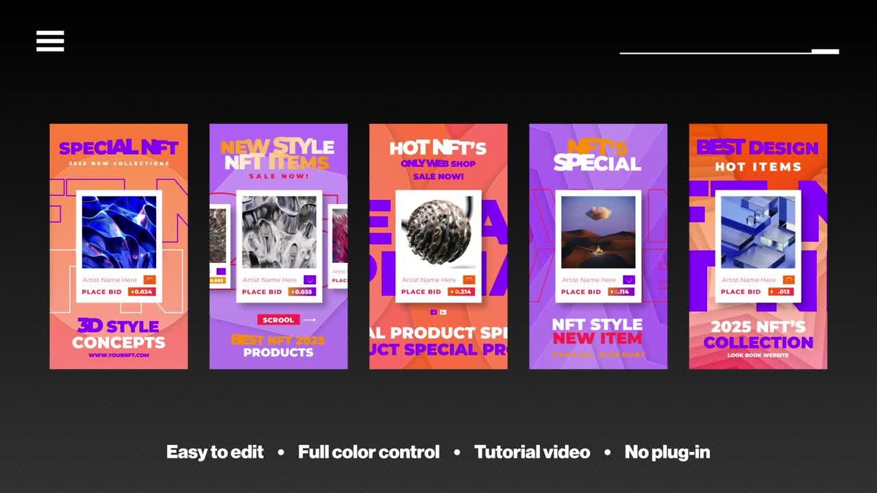 Artwork Token Social Reels - Customizable editable video template