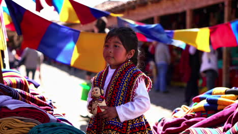 young girl in a traditional market