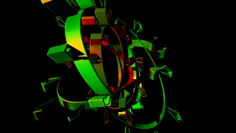 elementos 3d de movimiento de transformación geométrica abstracta
