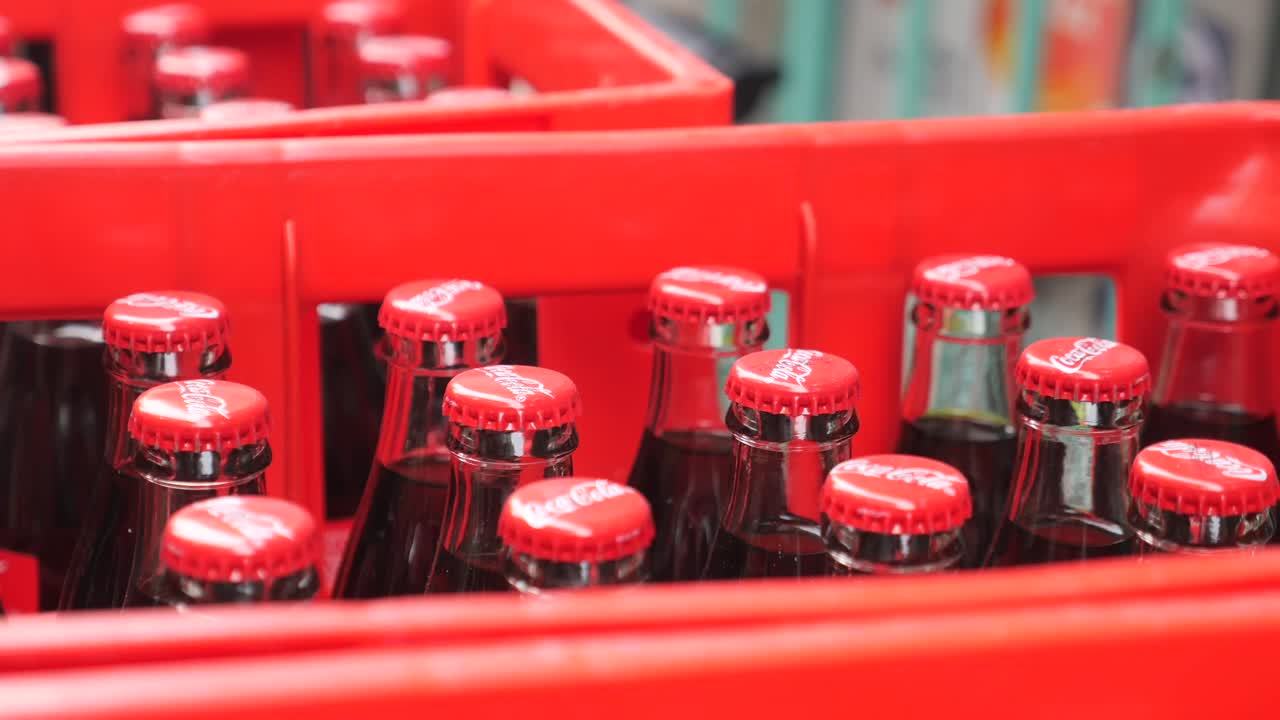 Coca-Cola Bottles in Red Crates