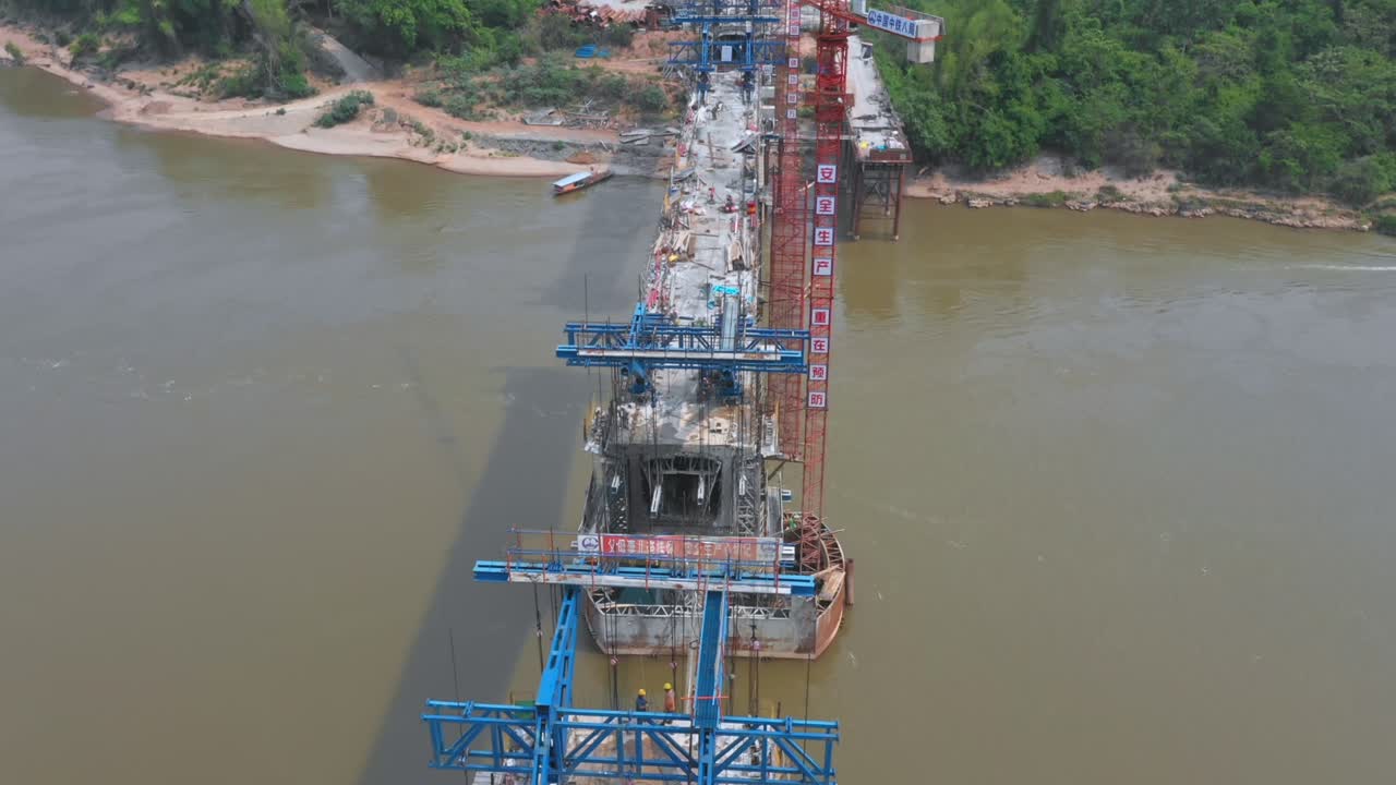 Bridge Construction Project Over River