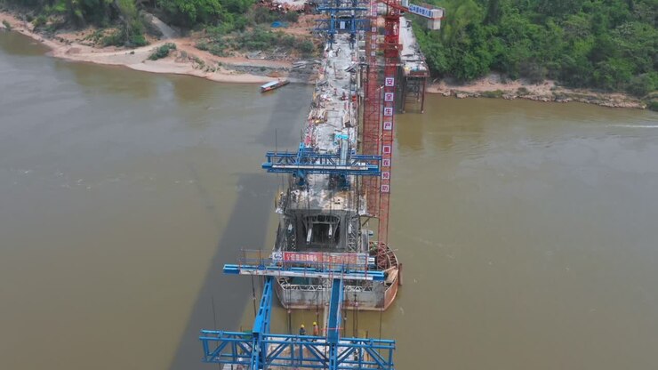 Bridge Construction Project Over River