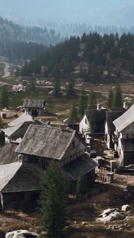 a medieval village in the mountains