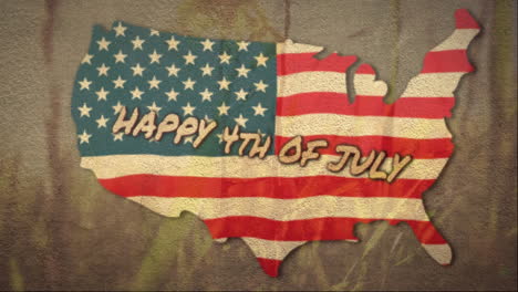 independence day text over us map against grass in the background