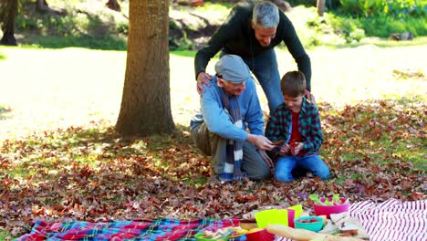 Grandfather-father-and-son-playing-together