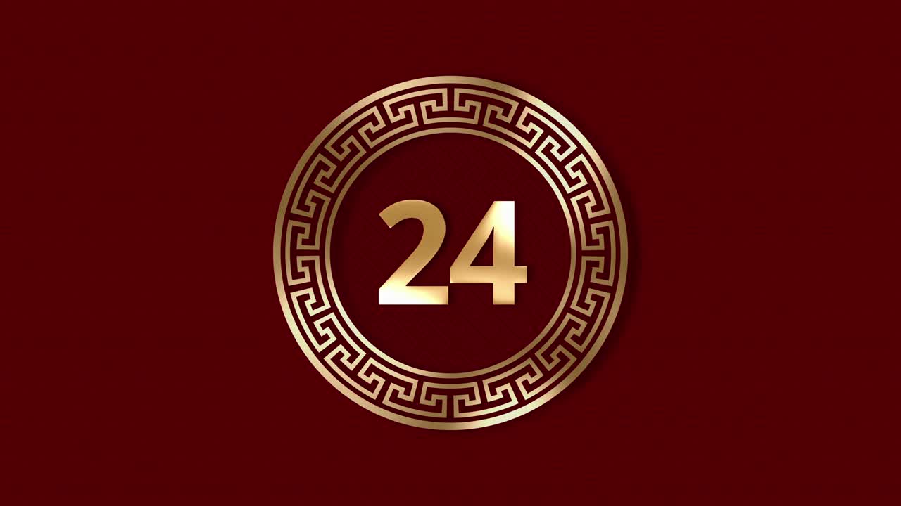 treinta segundos a cero (30-0) temporizador de cuenta atrás digital de estilo asiático en fondo de patrón rojo para el concepto de cuenta atrás del año nuevo chino