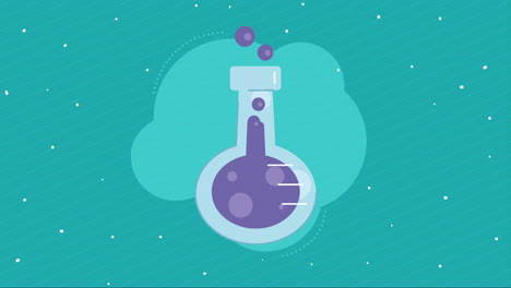 animación del frasco de ensayo de tubo de laboratorio