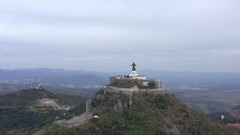 aerial:  cristo rey, guanajuato, mexico, drone view