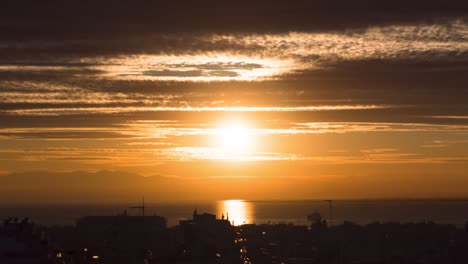 time lapse of sun set with motion control tracking the sun