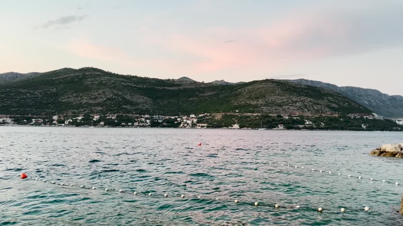 Sunset over Lozica town in the distance from Babin Kuk, Croatia