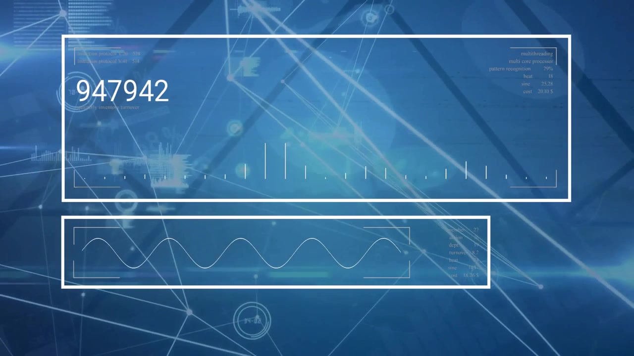 Animation of digital data processing over computer servers