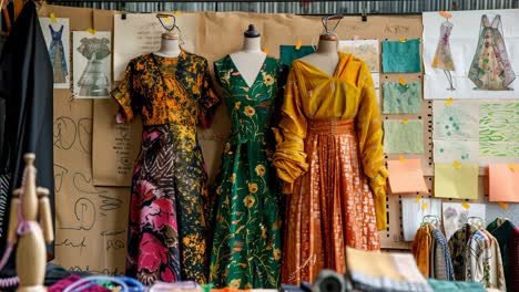 fashion design studio with dress designs