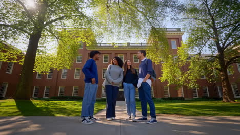 college students chatting on campus
