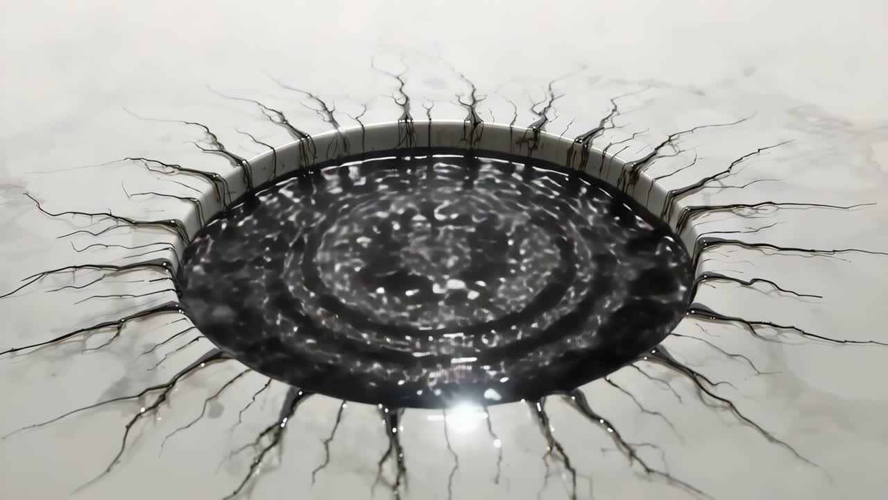 Optical Illusion of a Deep Hole in a Marble Surface