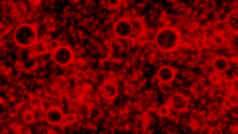 glowing red bubbles dots and circles on black background